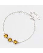 Bracelet en Argent, Laiton & Citrine brandy Zirconium