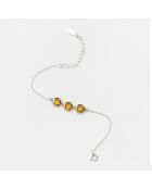 Bracelet en Argent, Laiton & Citrine brandy Zirconium