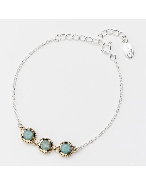 Bracelet en Argent, Laiton & Amazonite