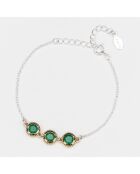 Bracelet en Argent, Laiton & Onyx vert