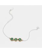 Bracelet en Argent, Laiton & Onyx vert
