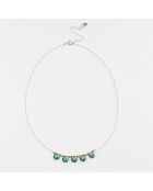 Collier en Argent, Laiton & Turquoise reconstituée