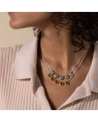 Brandy-Zirkonium-Halskette aus Silber, Messing und Citrin