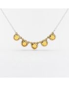 Brandy-Zirkonium-Halskette aus Silber, Messing und Citrin