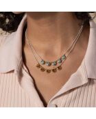 Brandy-Zirkonium-Halskette aus Silber, Messing und Citrin