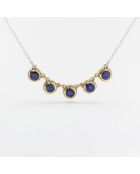 Collier en Argent, Laiton & Lapis bleu
