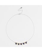 Collier en Argent, Laiton & Lapis bleu