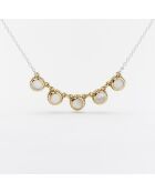 Collier en Argent, Laiton & Nacre blanche