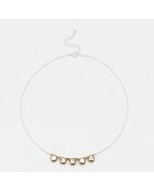 Collier en Argent, Laiton & Nacre blanche