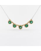 Collier en Argent, Laiton & Onyx vert