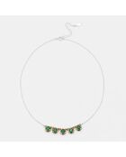 Collier en Argent, Laiton & Onyx vert