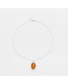 Collier en Argent, Laiton & Citrine brandy Zirconium