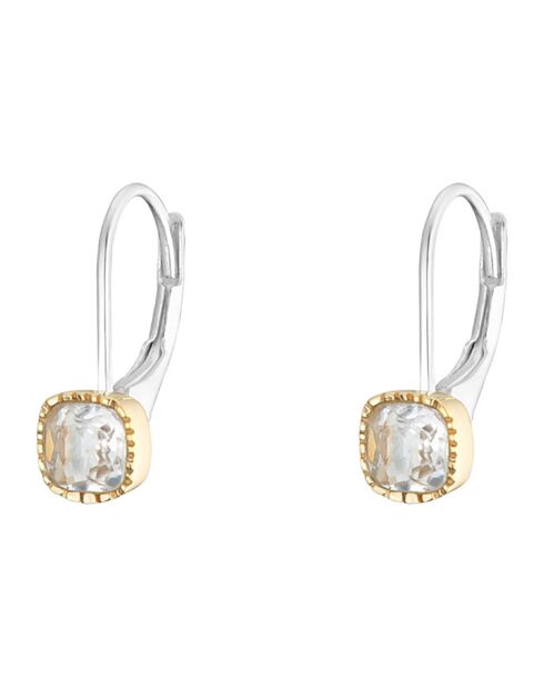 Boucles d'oreilles en Argent, Laiton & Cristal