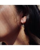 Boucles d'oreilles en Argent, Laiton & Cristal