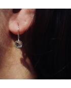 Boucles d'oreilles en Argent, Laiton & Cristal