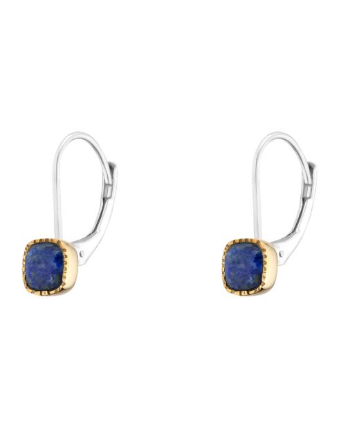 Boucles d'oreilles en Argent, Laiton & Améthyste violette