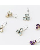Boucles d'oreilles en Argent, Laiton & Améthyste violette