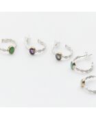 Boucles d'oreilles en Argent, Laiton & Turquoise reconstituée