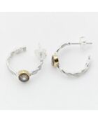 Boucles d'oreilles en Argent, Laiton & Labradorite