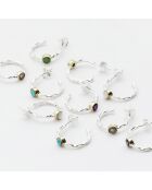Boucles d'oreilles en Argent, Laiton & Nacre blanche