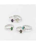 Bague en Argent, Laiton & Turquoise reconstituée