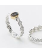 Bague en Argent, Laiton & Labradorite