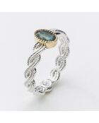 Bague en Argent, Laiton & Labradorite