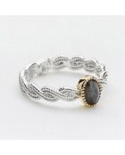 Bague en Argent, Laiton & Labradorite