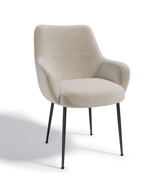 2 Petits Fauteuils Rakel Bouclette taupe - 82x64x55 cm