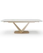 Table extensible Lys Céramique effet Marbre Carrara carrara blanc - 76x160-200-240x90 cm