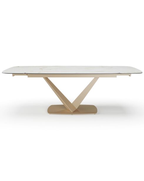 Ausziehbarer Tisch Lys Ceramic Marmoreffekt Carrara Carrara weiß - 76x160-200-240x90 cm