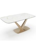 Table extensible Lys Céramique effet Marbre Carrara carrara blanc - 76x160-200-240x90 cm