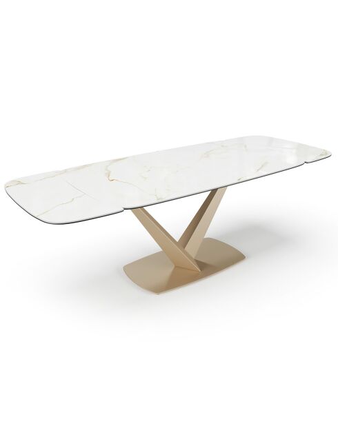 Ausziehbarer Tisch Lys Ceramic Marmoreffekt Carrara Carrara weiß - 76x160-200-240x90 cm