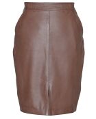 Jupe longue en Cuir Bangaly cognac