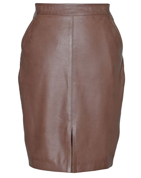 Jupe longue en Cuir Bangaly cognac