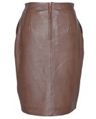Jupe longue en Cuir Bangaly cognac