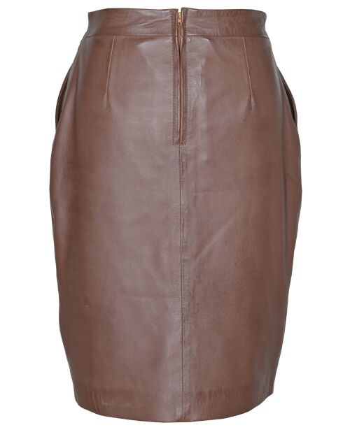 Jupe longue en Cuir Bangaly cognac