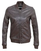 Bombers en Cuir Byfan marron