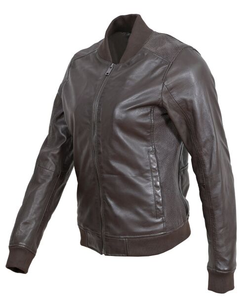 Bombers en Cuir Byfan marron
