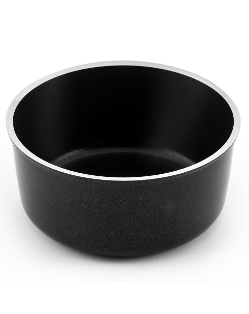 3 Casseroles induction + 1 poignée Arom noires - D. 16/18/20 cm