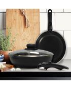 Sauteuse avec couvercle induction + 1 poignée Arom noires - D. 24 cm