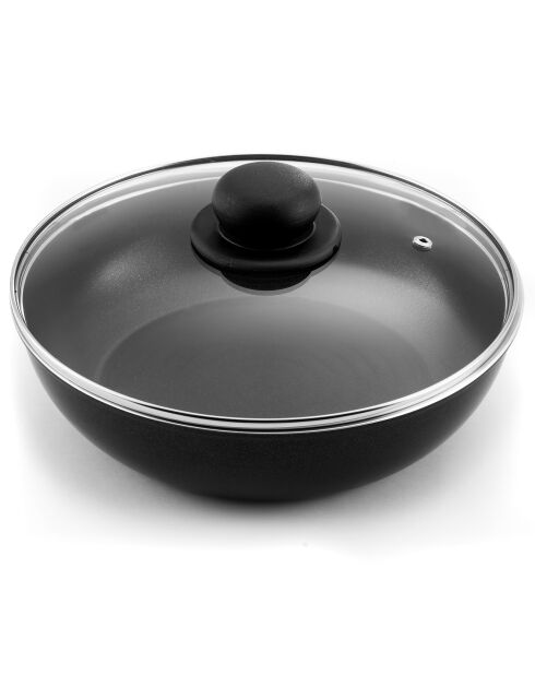 Sauteuse avec couvercle induction + 1 poignée Arom noires - D. 24 cm