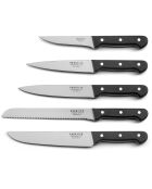 Bloc spaguetti + 5 couteaux en bois clair Universal marron - 26x15.5 cm