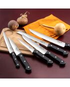 Bloc spaguetti + 5 couteaux en bois clair Universal marron - 26x15.5 cm