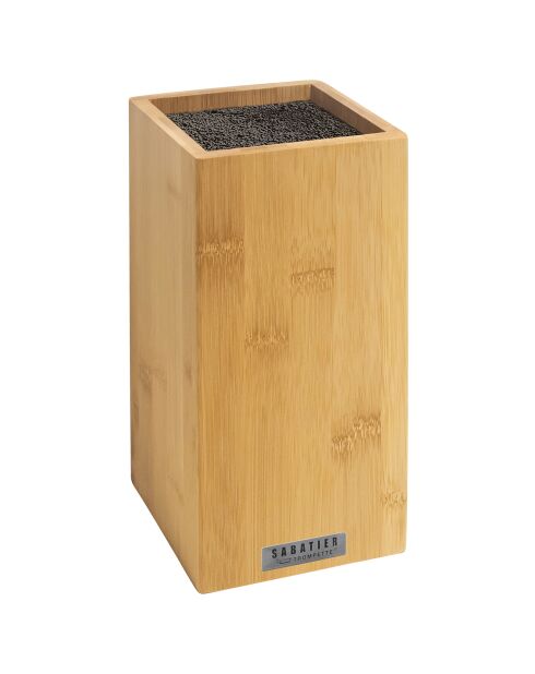 Spaguettiblock + 5 helle Holzmesser Universal braun - 26x15,5 cm