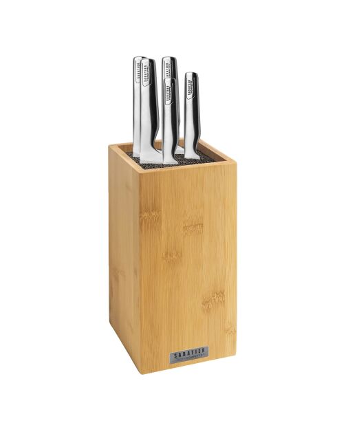 Bloc spaguetti + 5 couteaux en bois clair Asean marron
