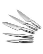Bloc spaguetti + 5 couteaux en bois clair Asean marron