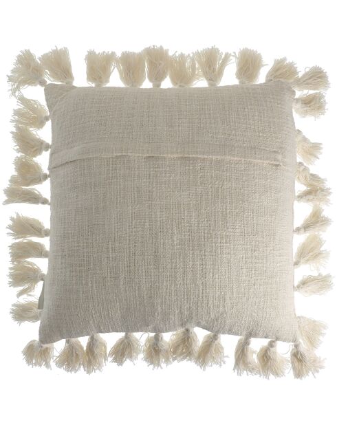 Coussin pompons ivoire - 45x45 cm