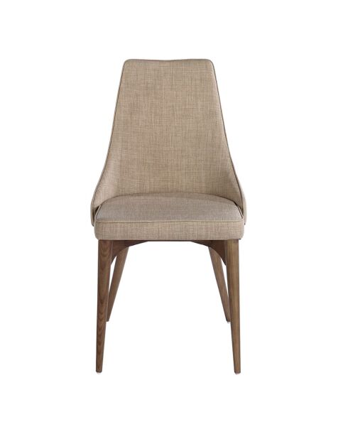 Chaise de table à manger beige/noyer - 50x60x91 cm