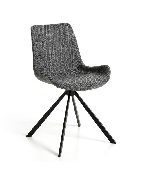 Chaise de table à manger pivotante gris/noir - 58x54x82 cm